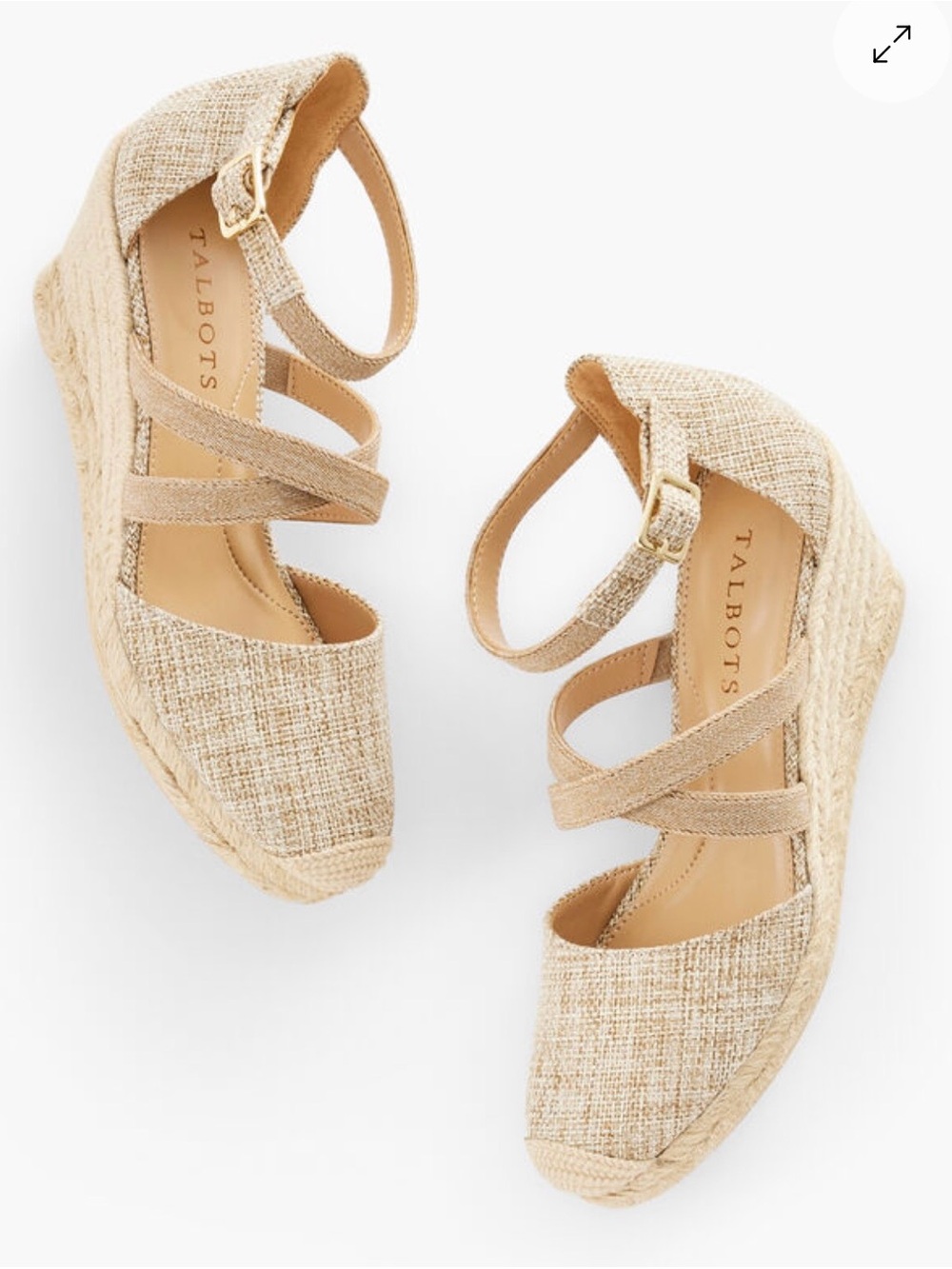 Talbots Lyndsay Strappy linen espadrilles wedges shoes